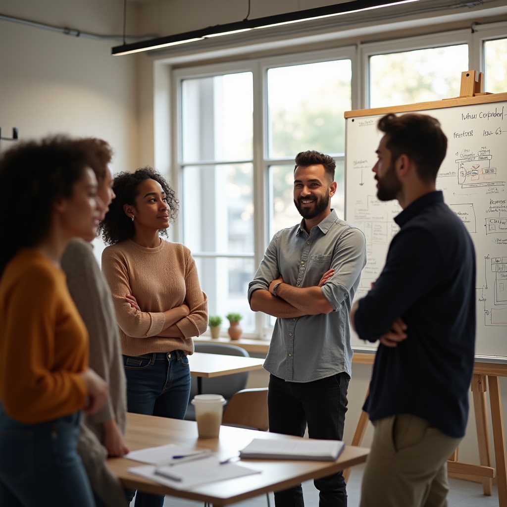 Taller de mejora de procesos con un grupo pequeño de trabajo